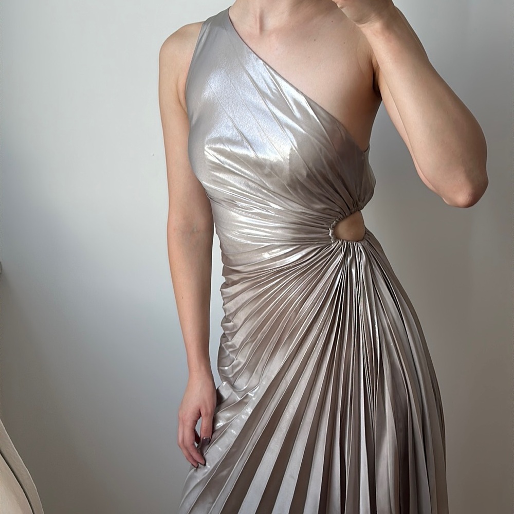 Asymmetrical pleated dress silver by Mango size US 0